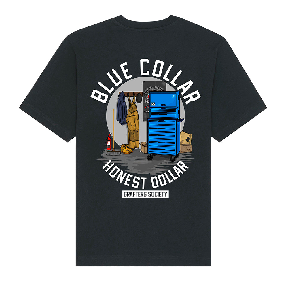 Blue Collar Honest Dollar - Black Tee – Grafters Society
