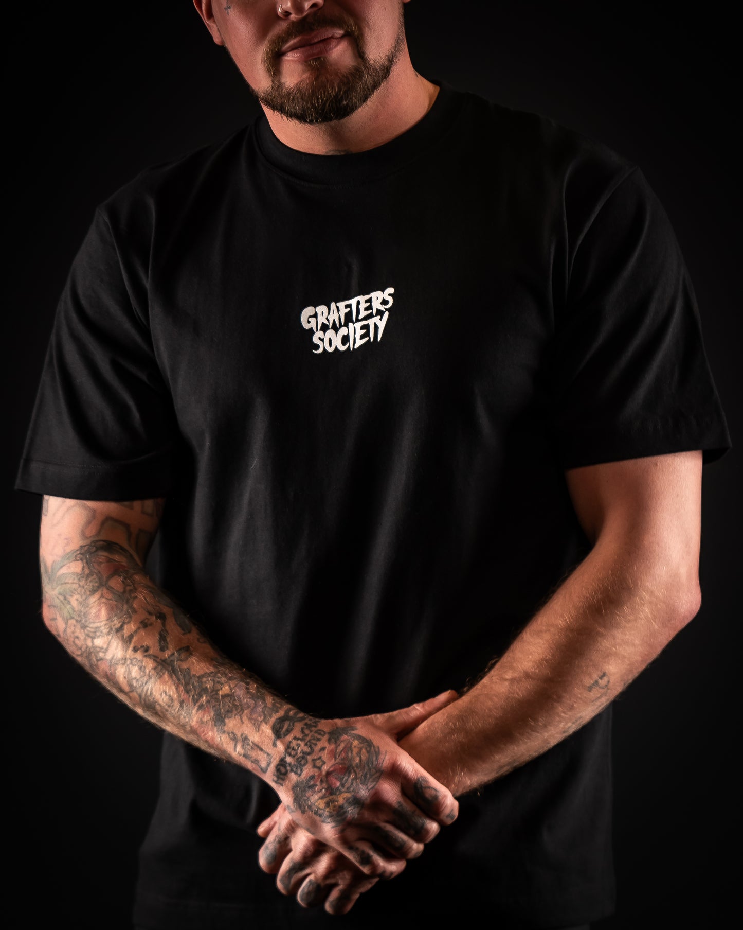 Grafters Society Harder You Work Black Tee