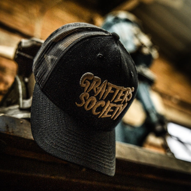 Grafters Society Black Trucker Cap