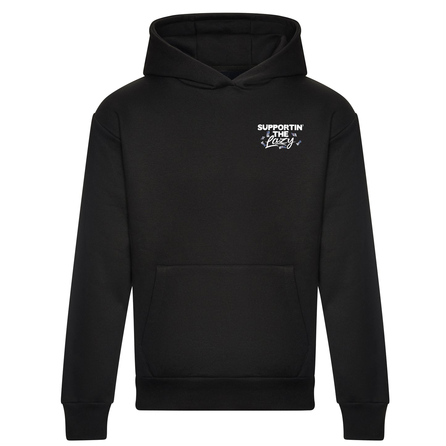 Supporting the Lazy - Black Hoodie Big Lads