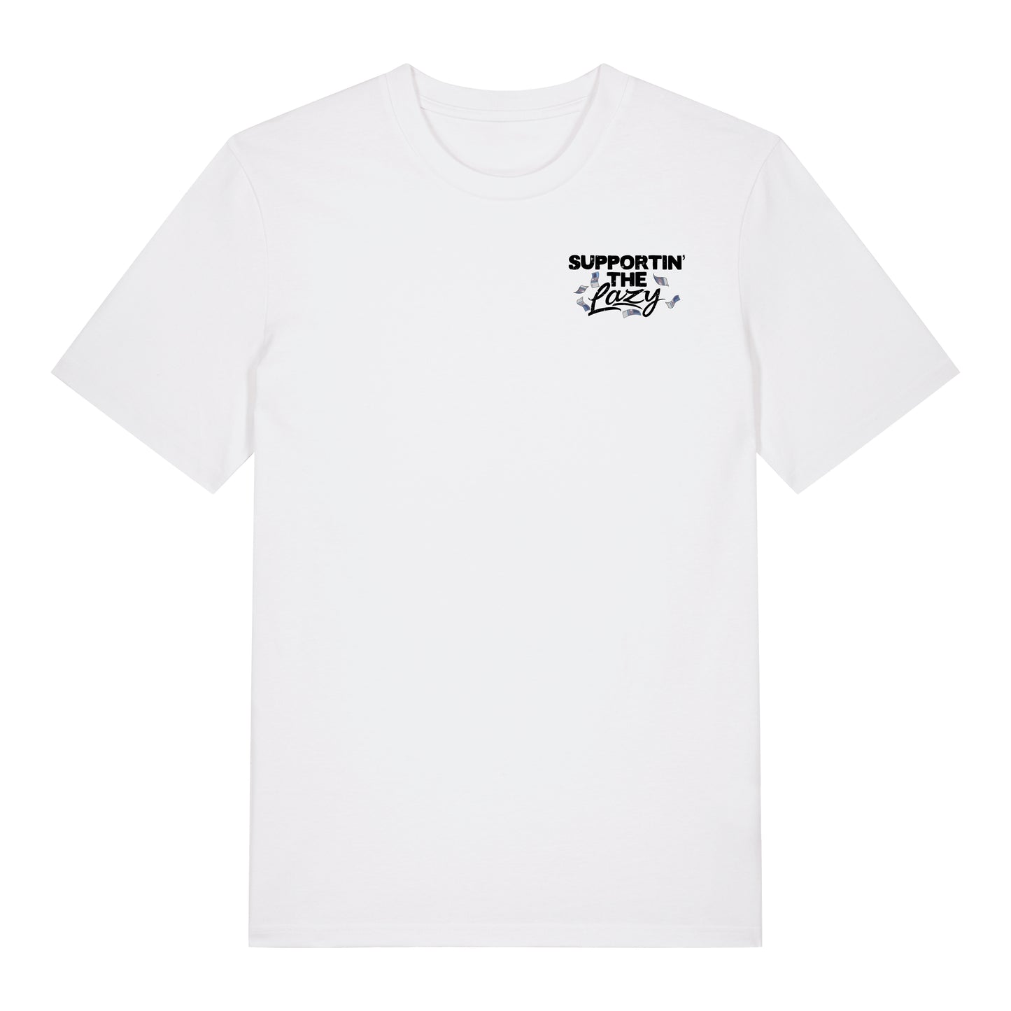 Supporting the Lazy - White T-shirt - Big Lads