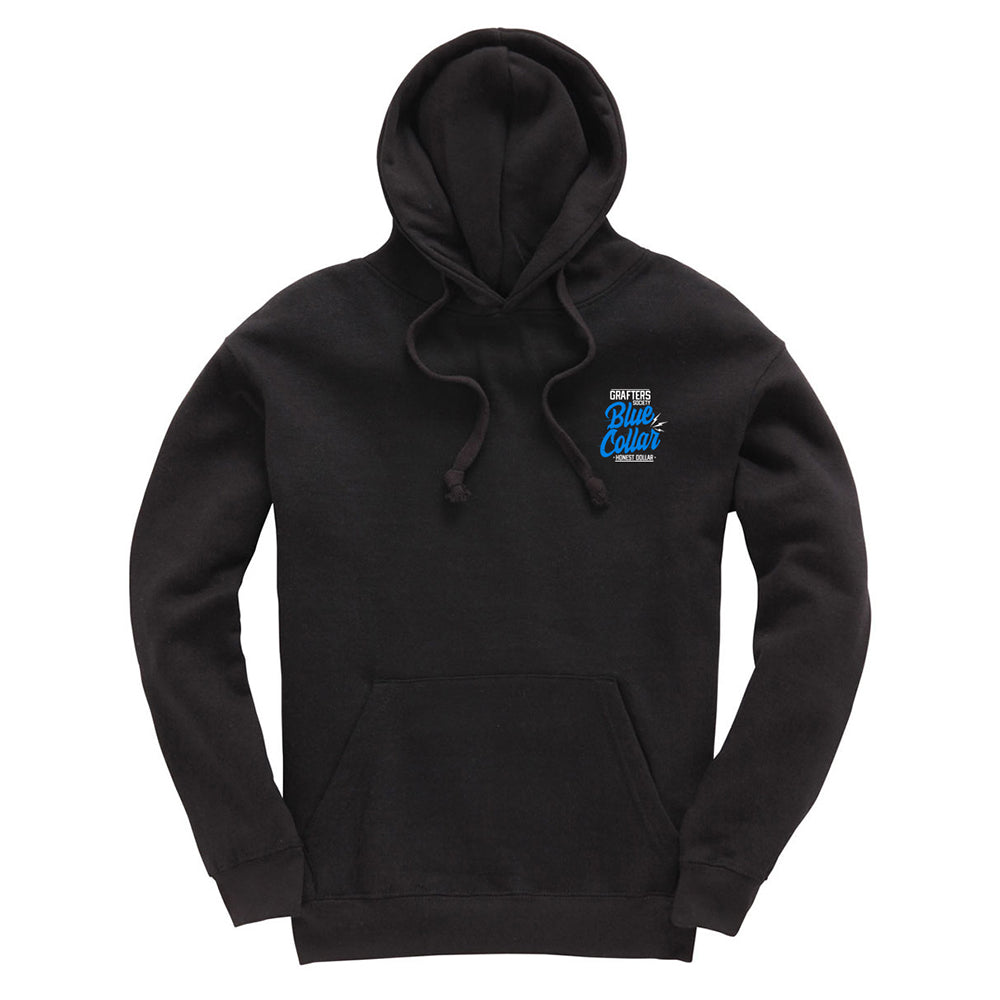 Blue Collar Honest Dollar Black Hoodie Big Lads