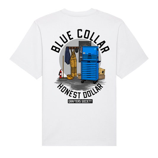 Blue Collar Honest Dollar - White Tee