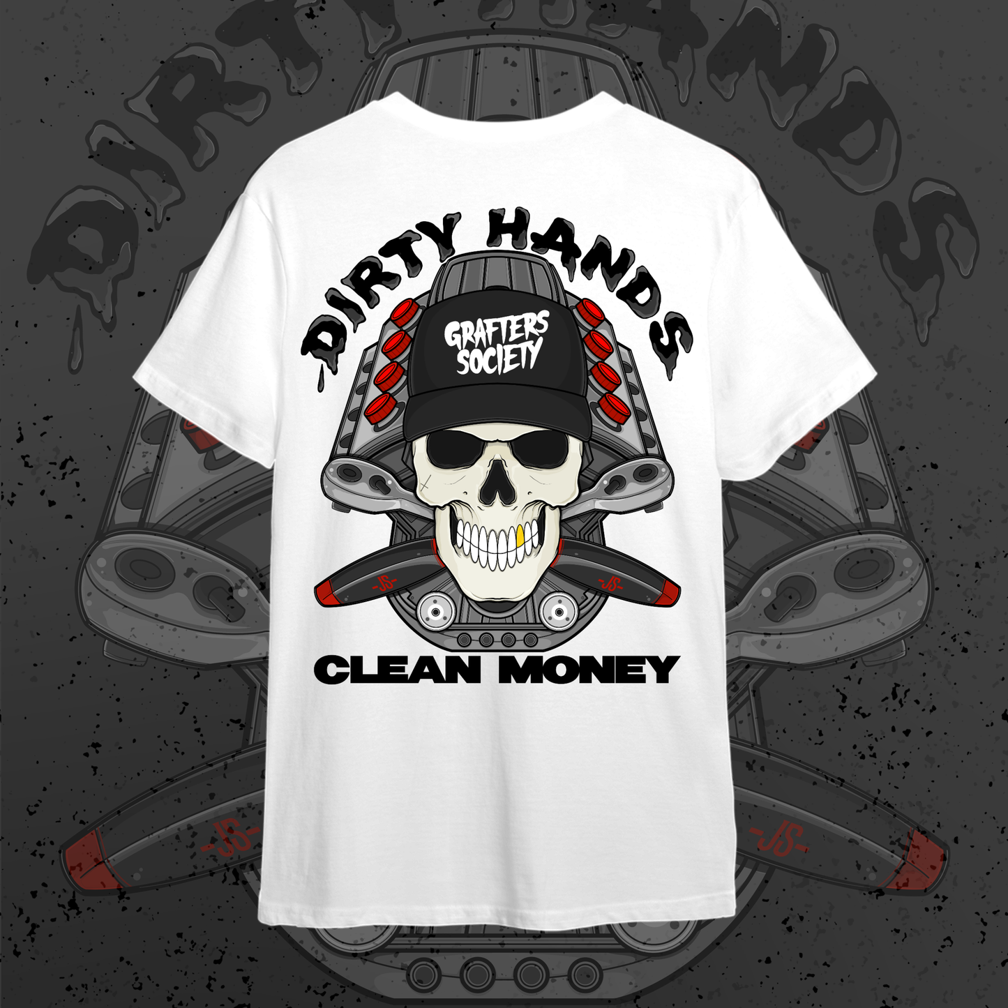 2025 Dirty Hands Clean Money - White Tee