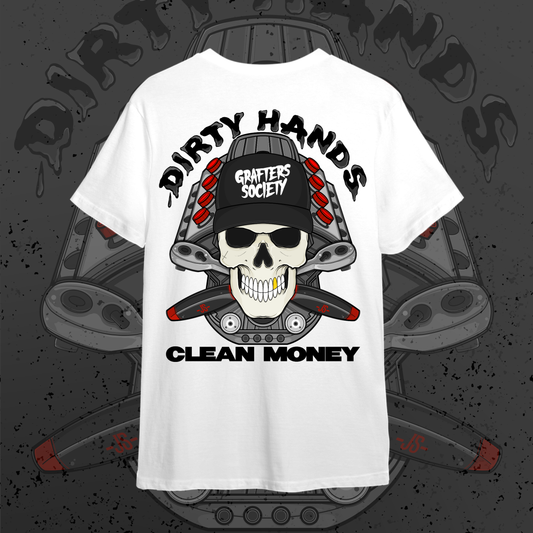 2025 Dirty Hands Clean Money - White Tee