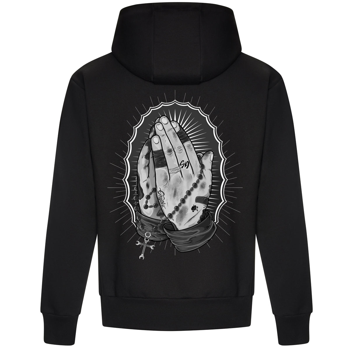 Praying Hands New - Black Hoodie
