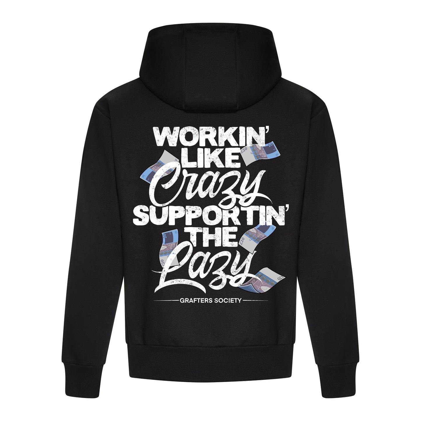 Supporting the Lazy - Black Hoodie Big Lads