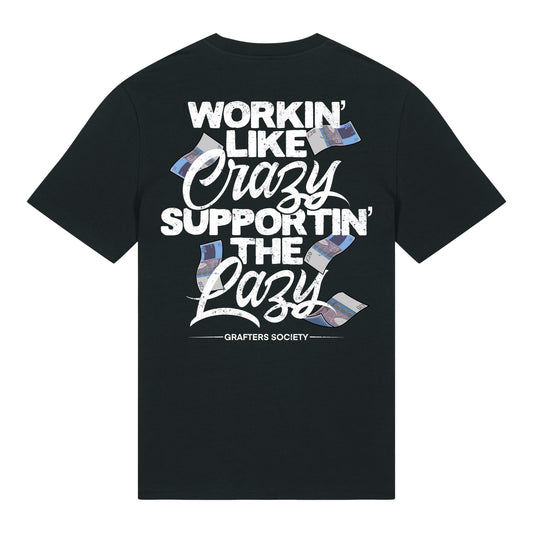Supporting the Lazy - Black T-shirt - Big Lads