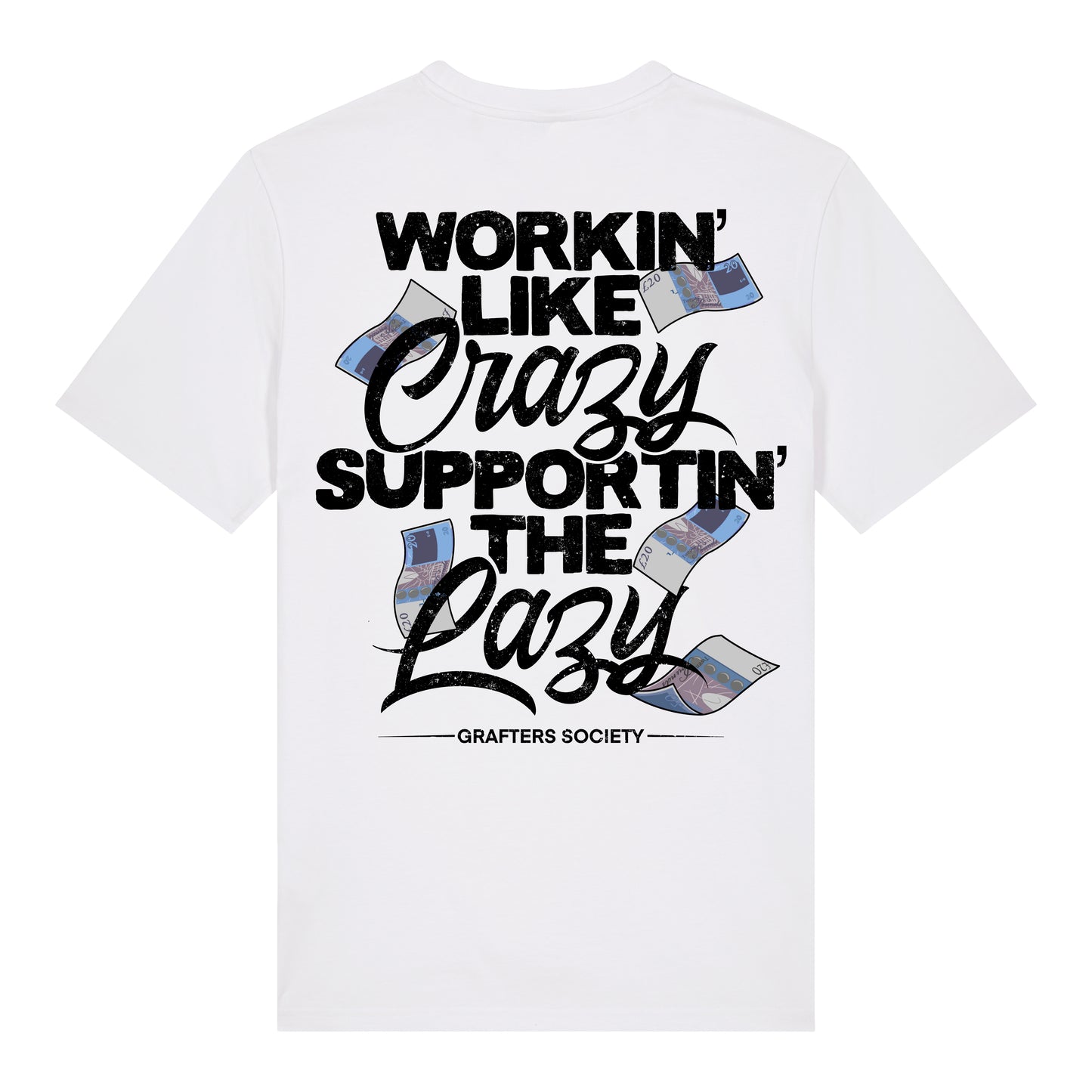 Supporting the Lazy - White T-shirt - Big Lads