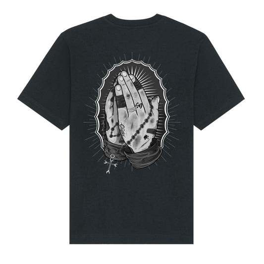 Praying Hands New - Black T-shirt